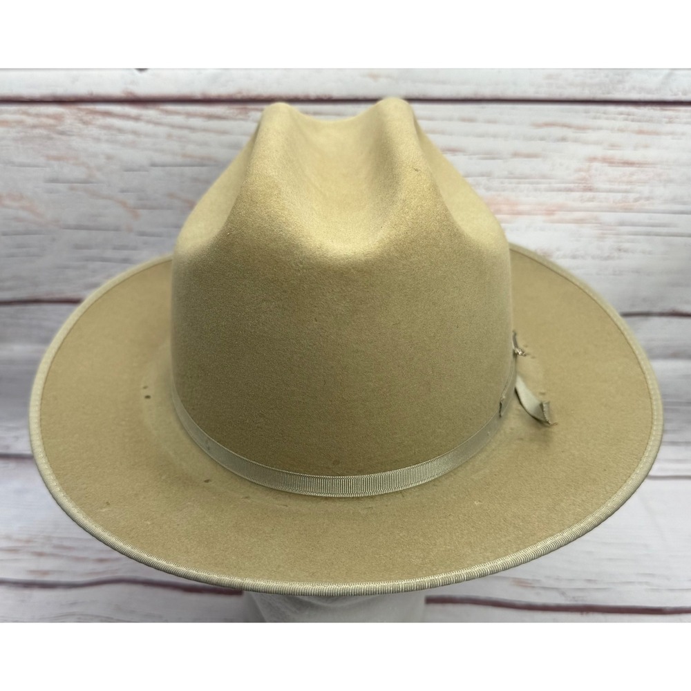 Stetson Open Road 3X Beaver Fur Felt Western Fedora Hat Tan‎ Mens Vintage
